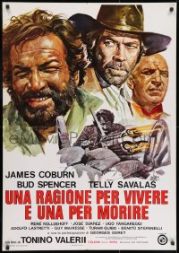 8t601 REASON TO LIVE, A REASON TO DIE Italian 1sh 1973 art of Savalas, Coburn & Spencer by Casaro!