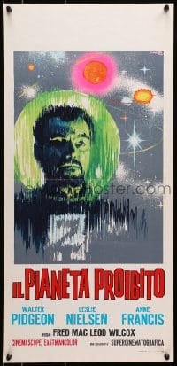 8t626 FORBIDDEN PLANET Italian locandina R1964 different art of Walter Pidgeon in space!