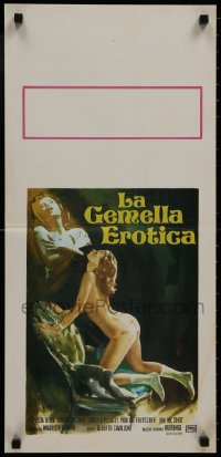 8t640 LA GEMELLA EROTICA Italian locandina 1980 Alberto Cavallone, twins, great sexy art!