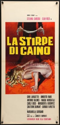 8t642 LA STIRPE DI CAINO Italian locandina 1971 The Lineage of Cain, wild art of woman attacked!