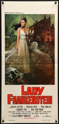 8t643 LADY FRANKENSTEIN Italian locandina 1971 great horror art of girl in graveyard by Luca Crovato!