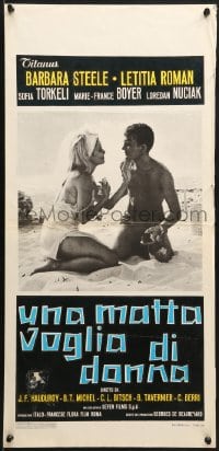 8t644 LES BAISERS Italian locandina 1964 super close up of naked lovers kissing, compilation of 5 shorts!