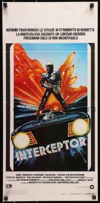 8t649 MAD MAX Italian locandina 1980 art of Mel Gibson, George Miller fi classic, Interceptor!