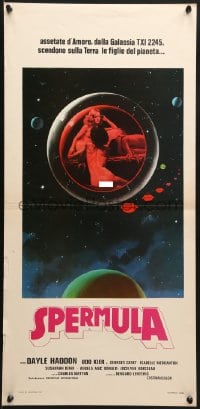 8t669 SPERMULA Italian locandina 1977 great different art of sexy naked female sperm vampires in space!