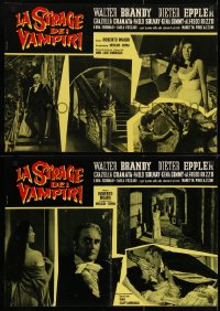 8t704 CURSE OF THE BLOOD-GHOULS group of 8 Italian 18x26 pbustas 1962 Strage dei Vampiri, Slaughter of the Vampires, sexy c/u!