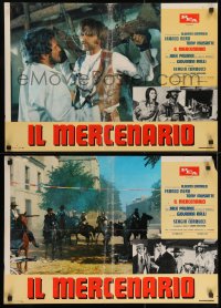 8t691 MERCENARY group of 2 Italian 19x27 pbustas 1969 gunslingers Jack Palance & Franco Nero!