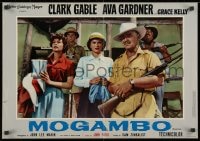 8t688 MOGAMBO Italian 19x27 pbusta R1962 Clark Gable & Ava Gardner in Africa, John Ford!