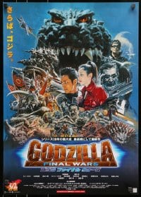 8t897 GODZILLA FINAL WARS Japanese 2004 cool Noriyoshi Ohrai art of Godzilla & cast!