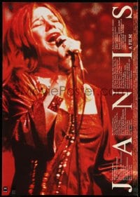 8t914 JANIS Japanese 1975 great red image of Joplin singing into microphone, rock & roll!