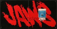 8t837 JAWS Japanese 13x25 press sheet 1975 Spielberg's classic man-eating shark & swimmer, rare!