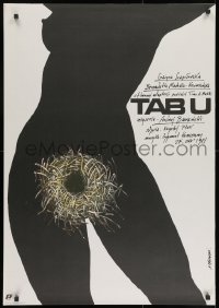 8t563 TABU Polish 26x38 1987 great erotic Andrzej Pagowski art of naked woman silhouette!