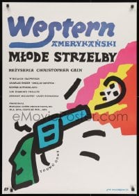 8t587 YOUNG GUNS Polish 26x38 1989 Emilio Estevez, Charlie Sheen, Sutherland, Mlodozeniec art