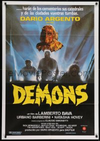 8t076 DEMONS Spanish 1987 Dario Argento, Enzo Sciotti artwork of shadowy monster people!