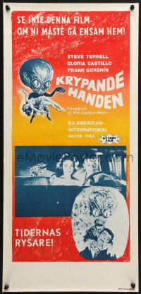 8t141 INVASION OF THE SAUCER MEN Swedish stolpe 1961 art of cabbage head alien & sexy girl!