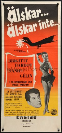 8t144 MADEMOISELLE STRIPTEASE Swedish stolpe 1957 En effeuillant la marguerite, Brigitte Bardot!