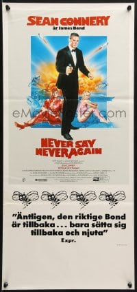 8t148 NEVER SAY NEVER AGAIN Swedish stolpe 1983 art of Sean Connery as James Bond 007 by Purkis!