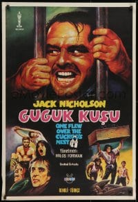 8t036 ONE FLEW OVER THE CUCKOO'S NEST Turkish 1981 Jack Nicholson, wild misleading artwork!