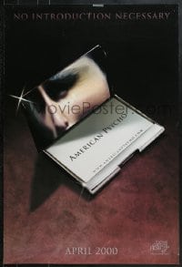 8w044 AMERICAN PSYCHO teaser 1sh 2000 cool distorted mirror image of yuppie killer Christian Bale!