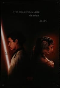 8w056 ATTACK OF THE CLONES style A teaser DS 1sh 2002 Star Wars, Christensen & Natalie Portman!