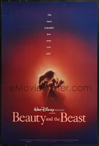 8w101 BEAUTY & THE BEAST DS 1sh 1991 Disney cartoon classic, romantic dancing art by John Alvin!