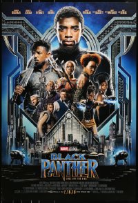 8w118 BLACK PANTHER advance DS 1sh 2018 Chadwick Boseman in the title role as T'Challa and top cast!