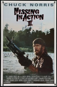 8w136 BRADDOCK: MISSING IN ACTION III 1sh 1988 great image of Chuck Norris w/ M-60 machine gun