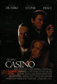 8w164 CASINO int'l DS 1sh 1995 Martin Scorsese, Robert De Niro & Stone, Joe Pesci, cast image!