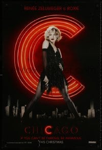 8w173 CHICAGO teaser DS 1sh 2002 great image of sexy full-length Renee Zellweger as Roxie!