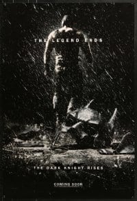 8w209 DARK KNIGHT RISES teaser DS 1sh 2012 Tom Hardy as Bane, cool image of broken mask in the rain!