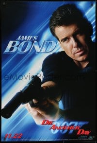 8w237 DIE ANOTHER DAY teaser 1sh 2002 Pierce Brosnan as James Bond 007 pointing silenced pistol!