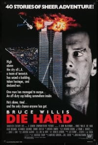 8w241 DIE HARD int'l 1sh 1988 Bruce Willis vs twelve terrorists, action classic!
