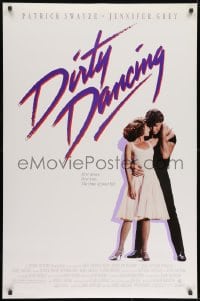 8w243 DIRTY DANCING 1sh 1987 great classic image of Patrick Swayze & Jennifer Grey dancing!