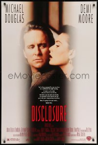 8w244 DISCLOSURE DS 1sh 1994 Michael Douglas, sexy Demi Moore, directed by Barry Levinson!