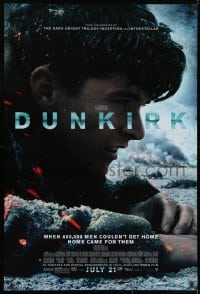 8w254 DUNKIRK advance DS 1sh 2017 Christopher Nolan, Tom Hardy, Murphy, different close-up!