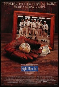 8w260 EIGHT MEN OUT 1sh 1988 John Sayles, John Cusack, Chicago Black Sox, baseball!