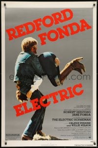 8w261 ELECTRIC HORSEMAN 1sh 1979 Sydney Pollack, great image of Robert Redford & Jane Fonda!