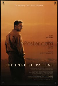 8w265 ENGLISH PATIENT DS 1sh 1997 Ralph Fiennes, in memory, love lives forever, Best Picture Winner!