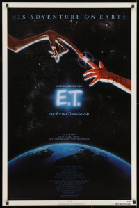8w256 E.T. THE EXTRA TERRESTRIAL 1sh 1983 Drew Barrymore, Spielberg, Alvin art, continuous release!