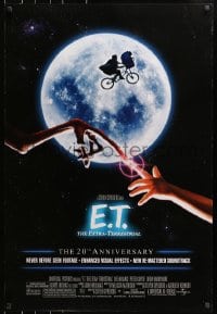 8w257 E.T. THE EXTRA TERRESTRIAL DS 1sh R2002 Drew Barrymore, Spielberg, bike over the moon!