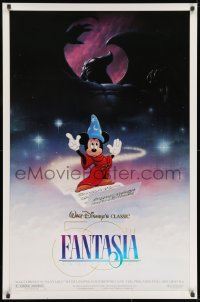 8w279 FANTASIA DS 1sh R1990 Disney classic 50th anniversary commemorative edition!