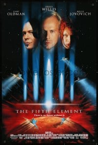 8w289 FIFTH ELEMENT DS 1sh 1997 Bruce Willis, Milla Jovovich, Oldman, directed by Luc Besson!