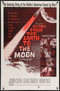8w312 FROM THE EARTH TO THE MOON 1sh R1960s Jules Verne's boldest adventure dared by man!