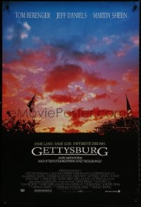 8w316 GETTYSBURG 1sh 1993 Tom Berenger, Jeff Daniels, cool image of Civil War battle!