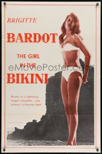 8w324 GIRL IN THE BIKINI 1sh 1958 sexy full-length Brigitte Bardot in skimpy swimsuit!