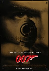 8w341 GOLDENEYE advance DS 1sh 1995 Pierce Brosnan as James Bond 007, cool gun & eye close up!
