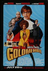 8w343 GOLDMEMBER advance 1sh 2002 Mike Myers as Austin Powers, Michael Caine, Beyonce Knowles!