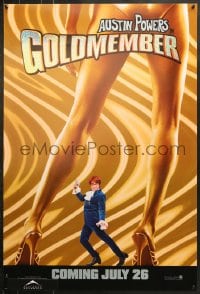 8w344 GOLDMEMBER foil teaser DS 1sh 2002 Mike Myers as Austin Powers between sexy legs!