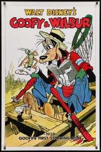 8w350 GOOFY & WILBUR 1sh R1990s Walt Disney, great art of Goofy going fishing from original poster!