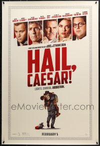 8w373 HAIL, CAESAR teaser DS 1sh 2016 Joel Coen & Ethan Coen, Brolin, Clooney, white background!