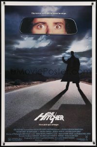 8w399 HITCHER 1sh 1986 creepy hitchhiker Rutger Hauer, C. Thomas Howell, Jennifer Jason Leigh!